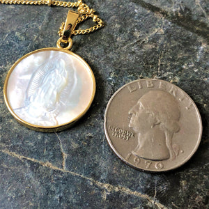 Medalla Virgen Maria en nacar